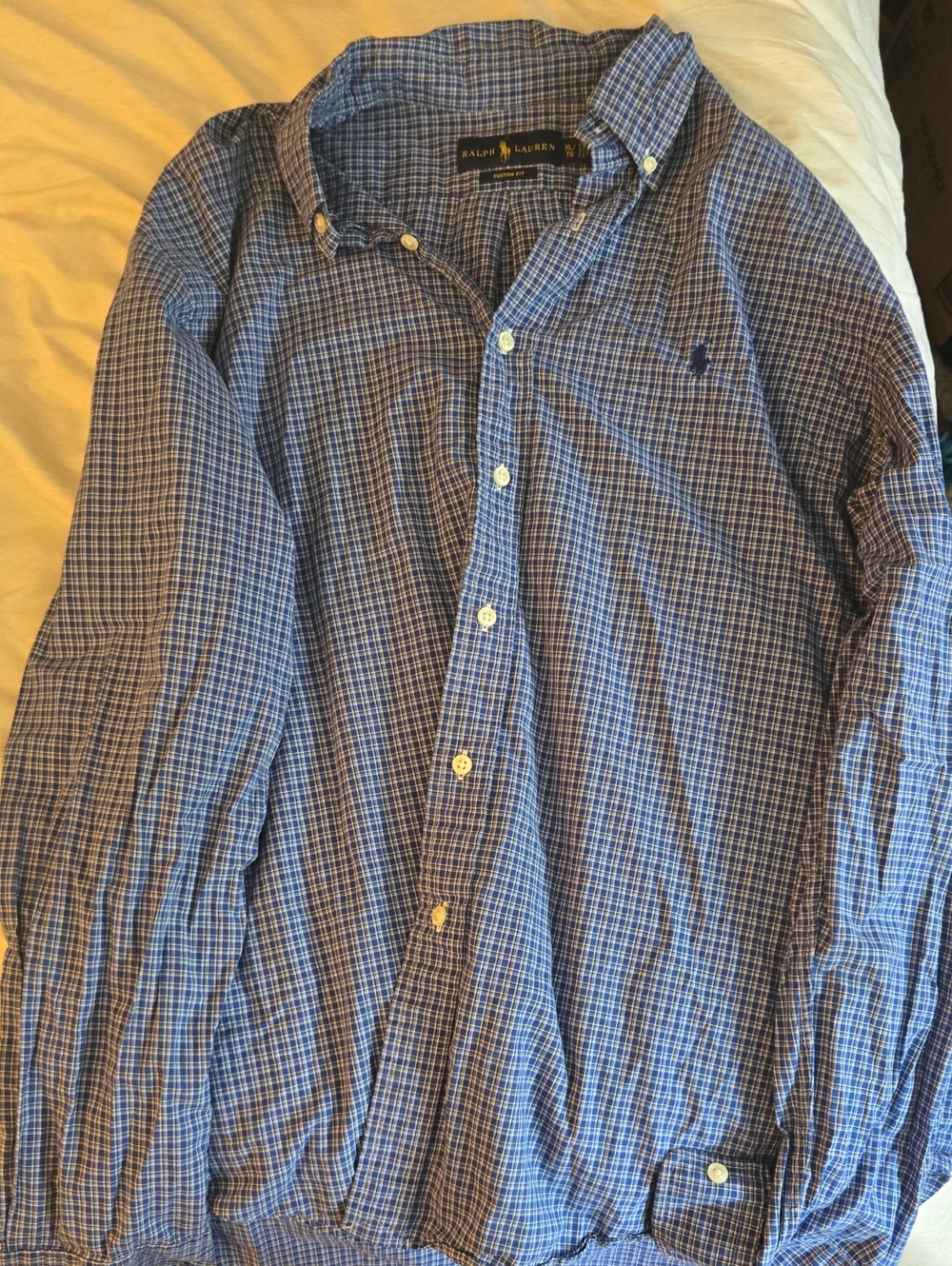 Ralph Lauren Men's Blue Multi-Check Button-Down Shirt
